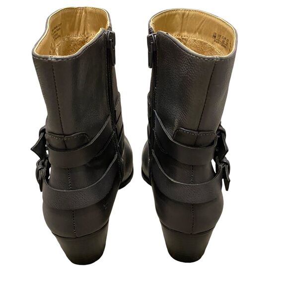 Naturalizer  Katrina Ankle Boots Women's 9M EU 39 Gray Leather Buckle Chunky - Picture 6 of 9